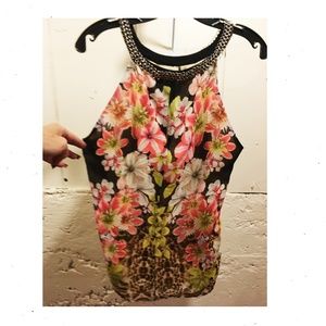 Tropical Animal Print, Leopard, BeBe Blouse